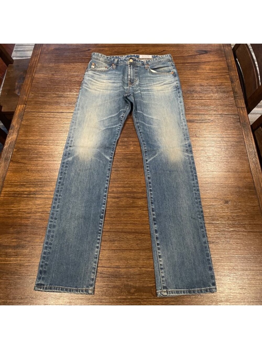 AG Matchbox Slim Straight Jean 32x33.5 21 Yrs Seize Distressed Faded AG-ED Denim